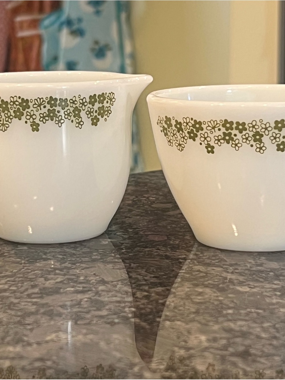 PYREX Spring Blossom Crazy Daisy CREAMER and SUGAR Bowl NO LID